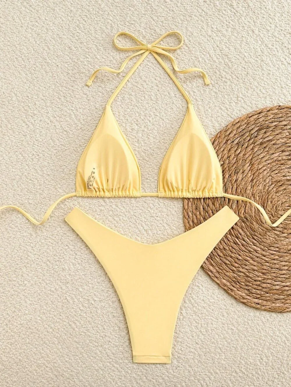 Yellow Sexy Women's bikini vacation beach cruise